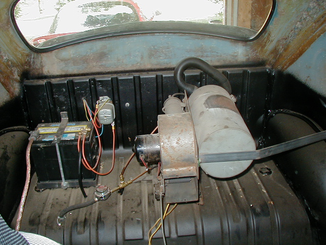 The battery box and the gas heater.