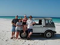 Me, Lea, Nikki and Chris - and our beach-worthy POS jeep.